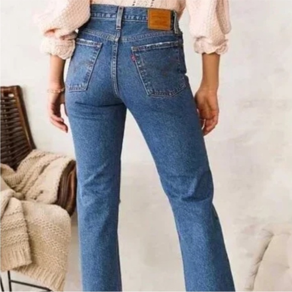 🎆 Levi’s Big E Wedgie straight leg jeans 27 4 distressed ankle 90’s high waisted - Picture 4 of 11
